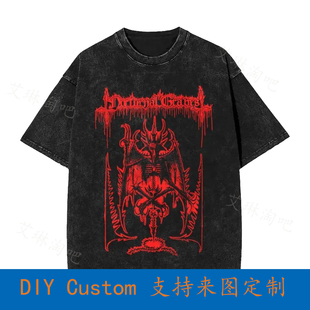 Nocturnal Graves 'Long Live Death' Red Print Vintage Oversiz