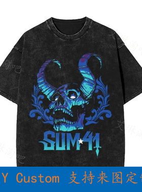 Sum 41 Blue Demon Tour Dates Band Vintage Oversized T-Shirt