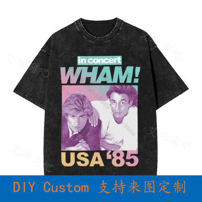 Wham In Concert Usa Tour '85 Men'S Vintage Oversized T-Shirt