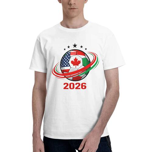 Custom Trendy 2026 Football Soccer Cups T Shirt Men Short Sl