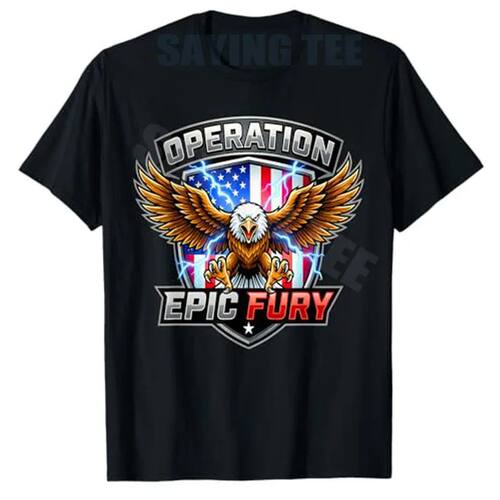 Operation Epic Fury T-Shirt Y2k American Flag Graphic Appare
