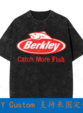 Berkley Logo Pro Fishing Men'S Black Vintage Oversized T-Shi