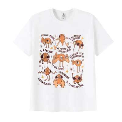 Le Poisson Steve Funny Fish Meme T Shirts Men Women O-Neck F