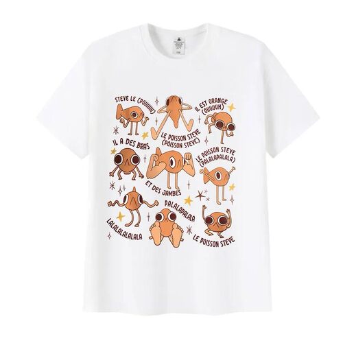 Le Poisson Steve Funny Fish Meme T Shirts Men Women O-Neck F
