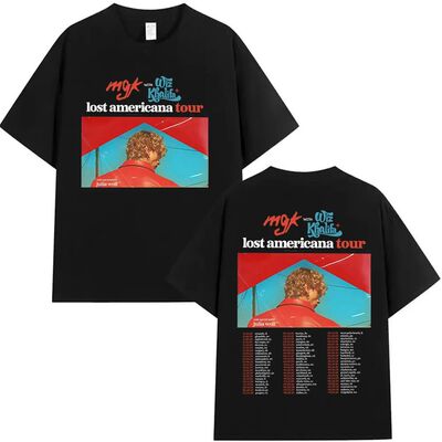 Rapper Mgk Lost Americana Tour 2025 Graphic T Shirt Men's Hi