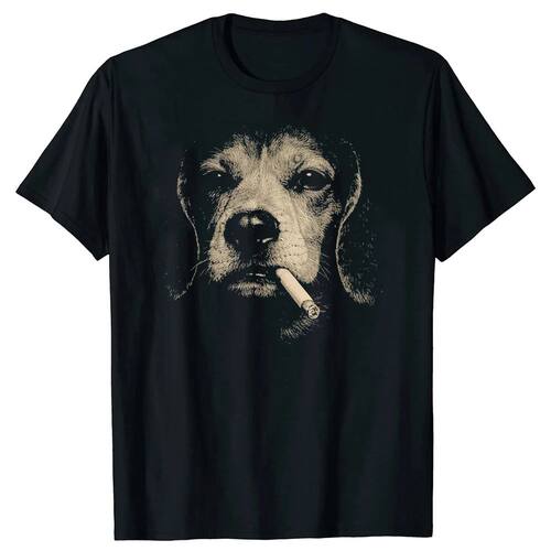 Dog Smoking Funny Beagle Meme T-shirts Men  Fashion Print Ts