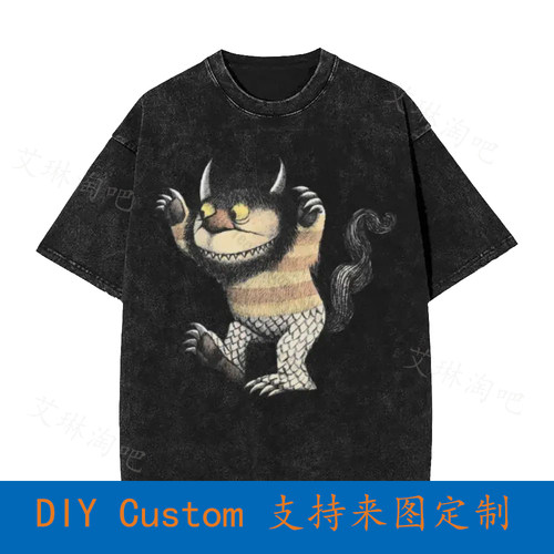 Moishe Where The Wild Things Are Charcoal Vintage Oversized