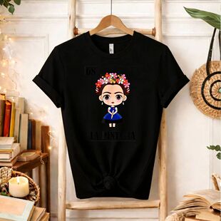 Cute Cartoons Chibi Frida Kahlo T-Shirt Mexican Artist Kawai