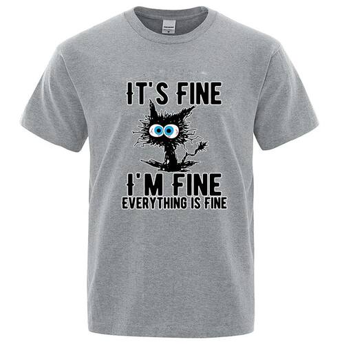 Men's High Quality T-shirt Cotton Blend Funny Cool Cat Print