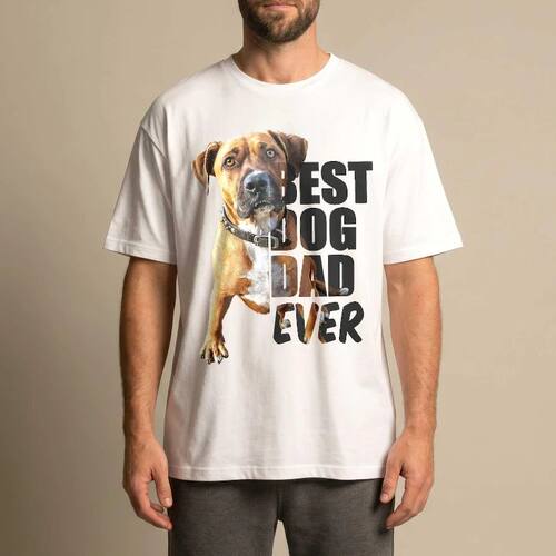 Custom  Best Dog Dad Ever Tee Shirt Personalized Fathers Day
