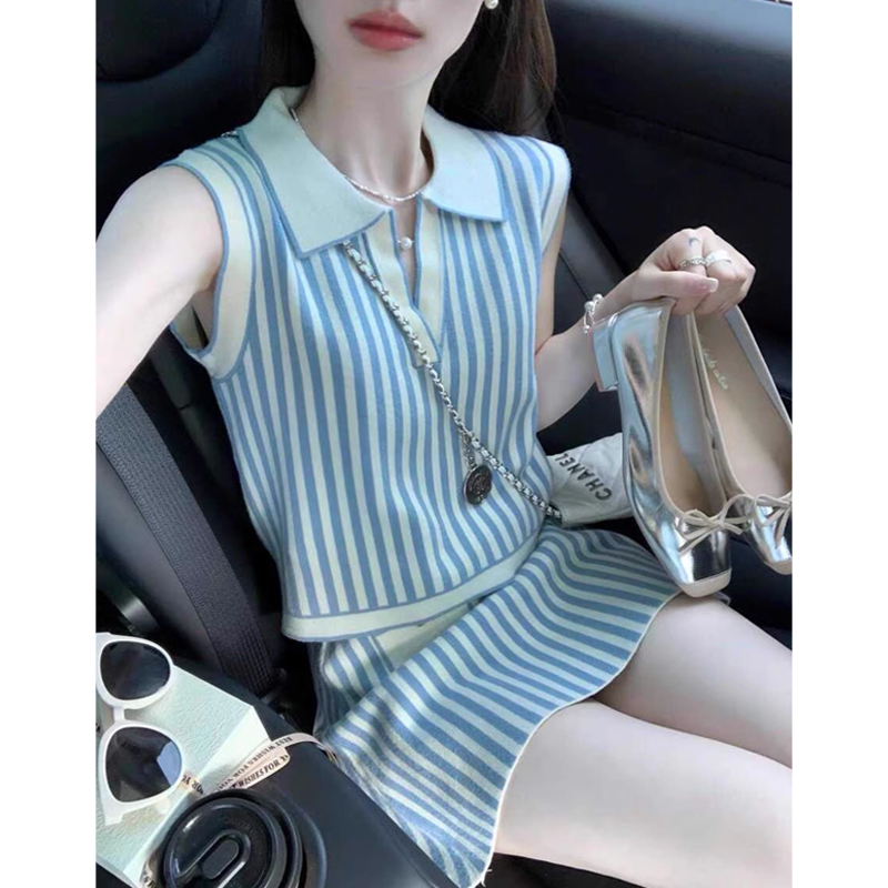 小香风背心套装裙女2025新款爆款夏季高级感气质上衣半身裙两件套