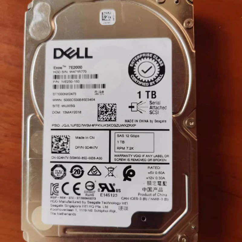原装 DELL 1T 2.5 SAS 7.2K 12Gb 0D4N7V ST1000NX0473服务器硬盘