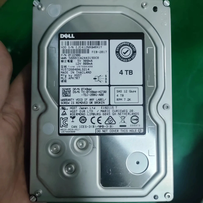 DELL 0TX8WW 4TB 12G 3.5寸 7.2K 128M SAS硬盘 HUS726040ALS214