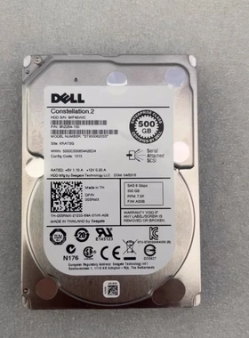 原装 DELL ST9500620SS 500G 7.2K 2.5寸 SAS 64M 6GB 服务器硬盘