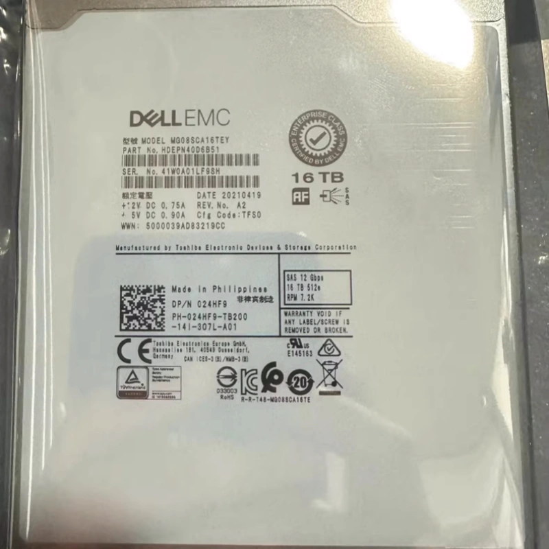 DELL MD1200 MD 1400 MD3600 MD3800F硬盘 16T SAS 12G 3.5 16TB