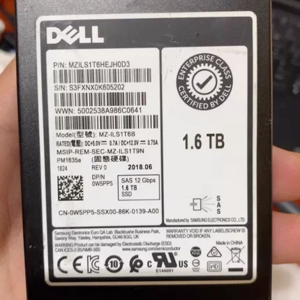 DELL MZ-ILS1T6B PM1635a 0W5PP5 1.6T 2.5 SAS SSD 12Gb固态硬盘