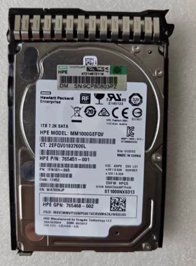 HPE 765453-B21 765868-001 1T SATA 2.5寸 G9 G10硬盘832510-001