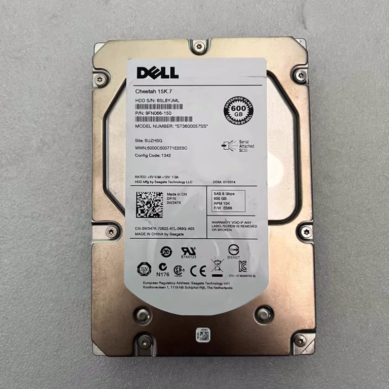 Dell/戴尔 600G SAS 3.5寸15K 0W348K 0W347K服务器硬盘R710 R720