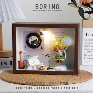 王源周边泡泡玛特DIMOO梦里梦外音乐相框造景装饰摆件小夜灯礼物