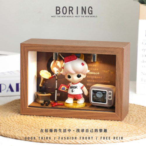 鹿晗周边手办造景灯光音乐相框