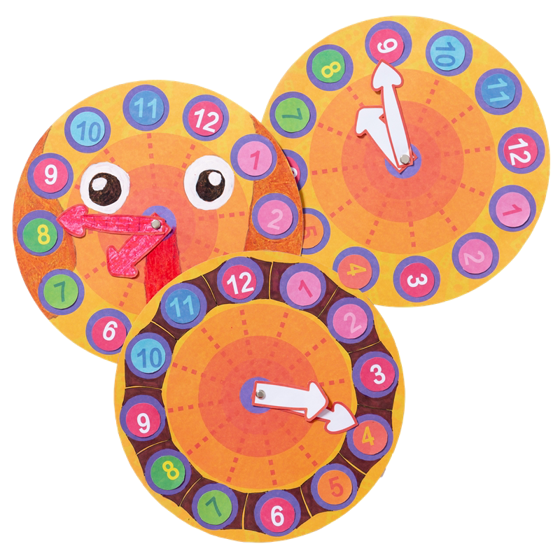 儿童时钟认知手工diy制作材料包幼儿园创意美术粘贴画美劳教具