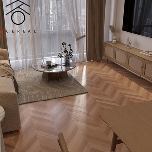 美式复古胡桃木色鱼骨纹人字拼仿古木纹砖600x1200客餐厅卧室地砖