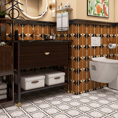 法式做旧复古花砖水磨石花片瓷砖卫生间浴室厨房墙地砖200x200