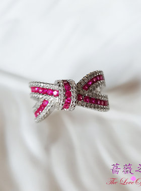 蔷薇之恋轻奢S925银镀金玫红色