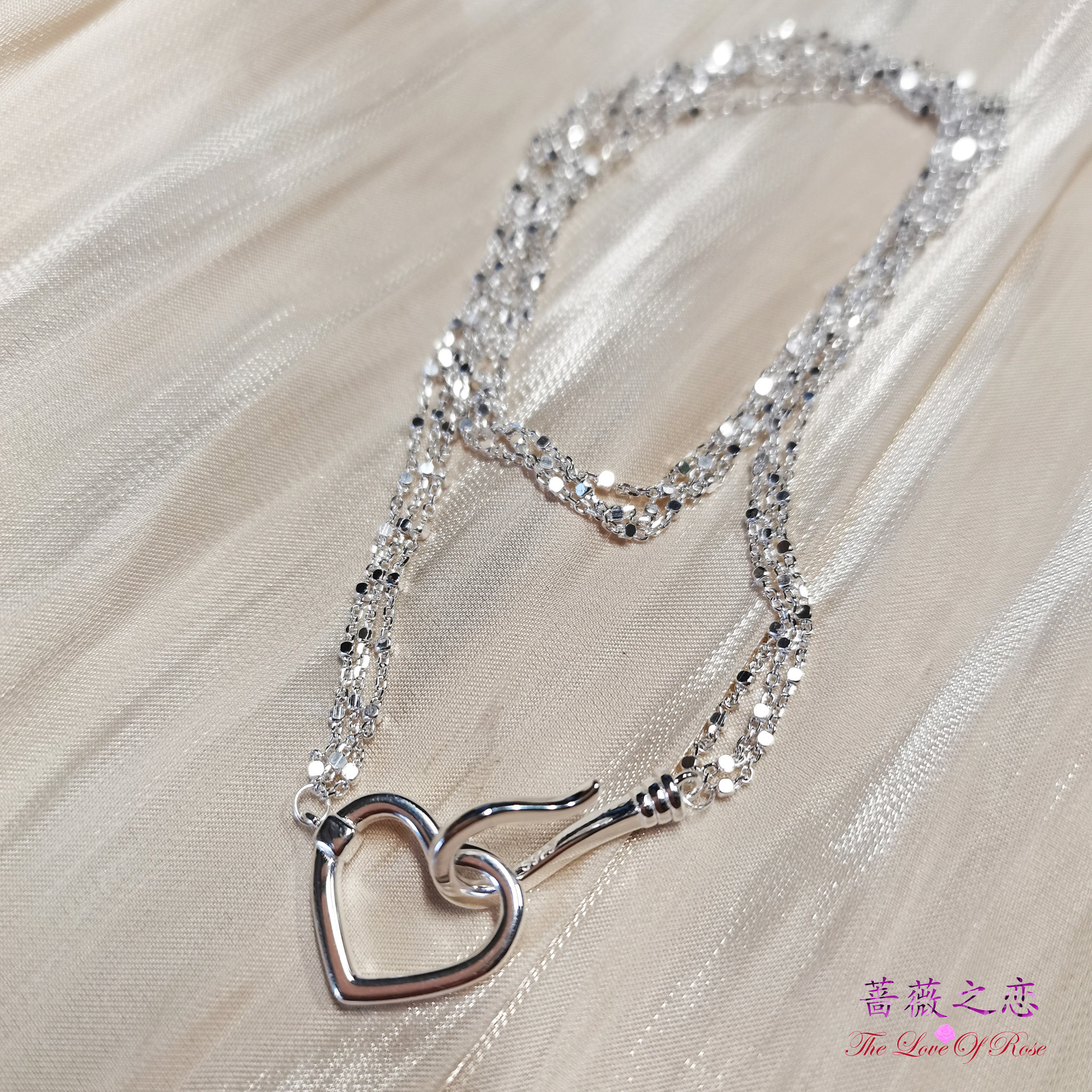 蔷薇之恋小众甜美系S925银三层