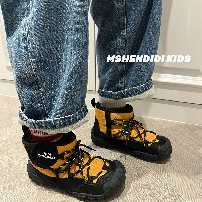 Mshendidi 冬季儿童加绒加厚运动棉鞋男女童保暖户外防滑雪地靴子
