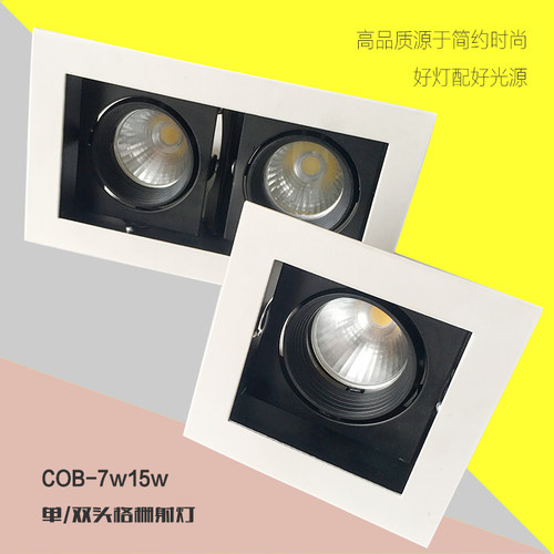 COB嵌入式方形单/双头射灯