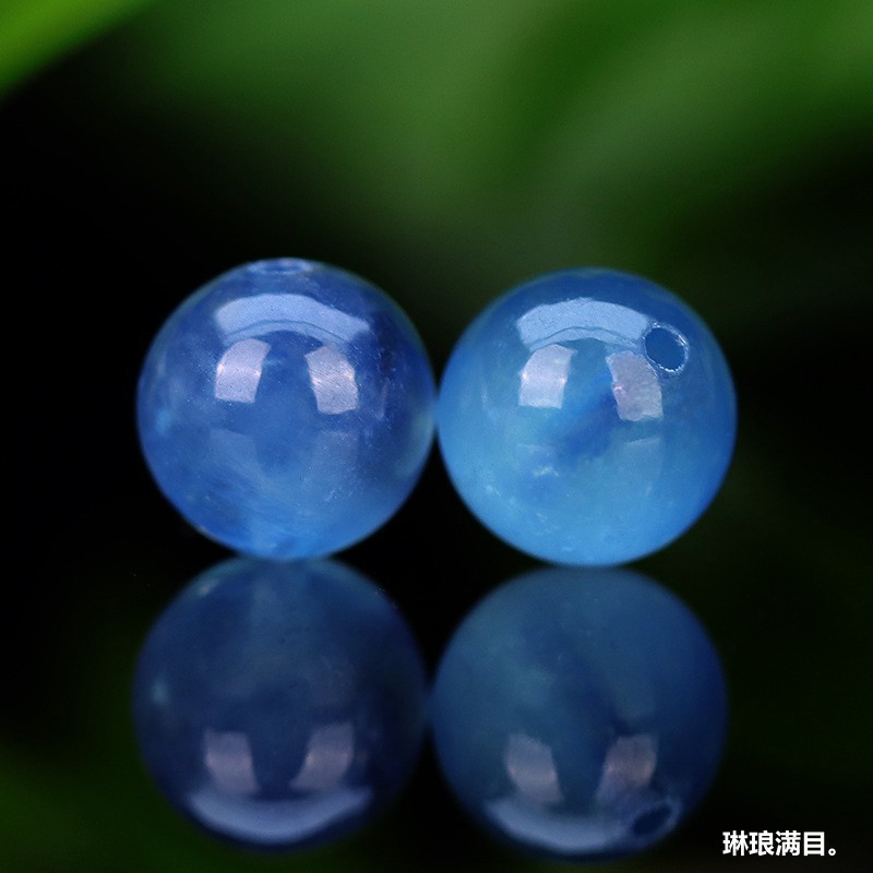 日本品质海蓝宝散珠天然水晶润蓝魔鬼蓝冰蓝润玉diy饰品手串单颗