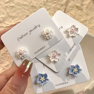 免打孔磁吸耳夹春夏山茶花气质花朵免打孔耳洞甜美耳钉耳环耳饰