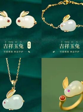 兔年本命年手链项链耳钉戒指小众