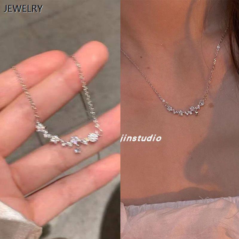 choker 超闪锆石小花项链ins轻奢小众气质高级感精致配饰锁骨链女
