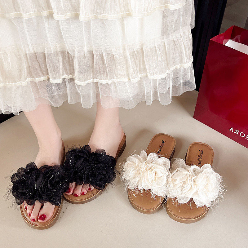 拖鞋女夏外穿2025超好看仙女风配裙子不累脚洋气平底夏天外出拖鞋,女鞋,一字拖,淘宝优惠券,粉丝福利购,淘宝优惠卷