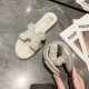 拖鞋 水钻平底防滑孕妇仙女风凉拖 时尚 女夏季 外穿网红软底2025新款