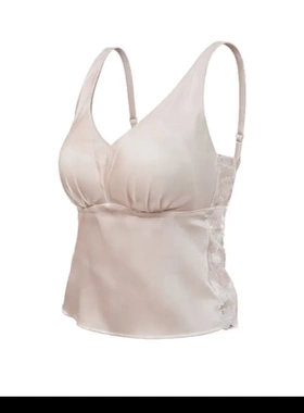 桑蚕丝弹力缎美背无钢圈吊带内衣 两排扣262580蕾丝除外