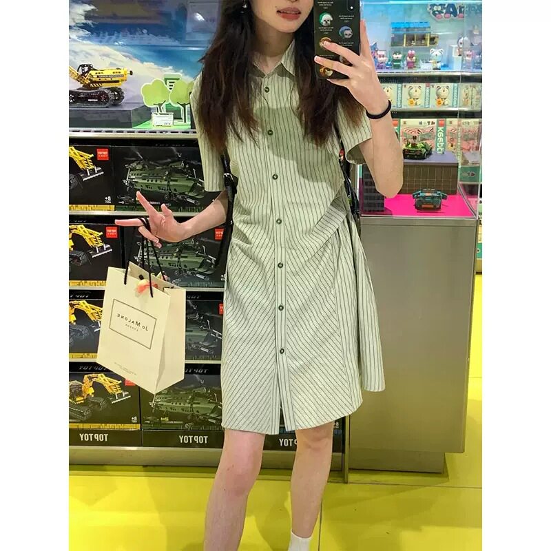 港味复古chic裙子御姐风衬衫裙气质高级感连衣裙2026新款夏季女装