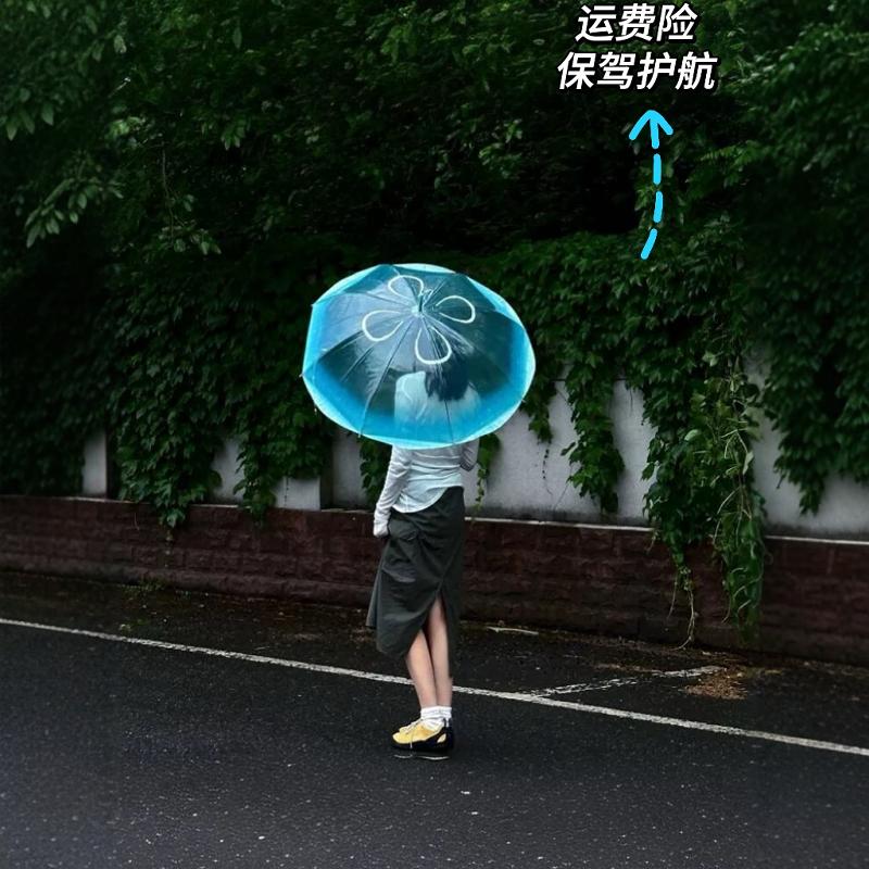 透明长柄水母伞加厚抗风日系