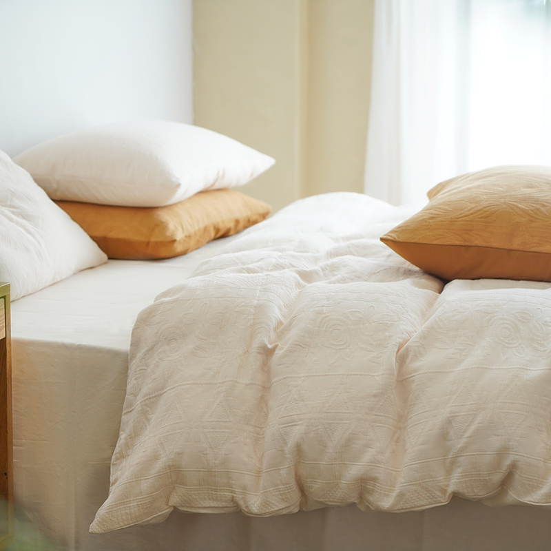 二十一全棉提花四件套浮雕美式轻奢白色床上用品纯棉文艺风怎么样,好用不?