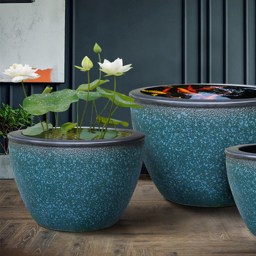 古法鱼缸睡莲盆缸陶瓷鱼缸大水缸