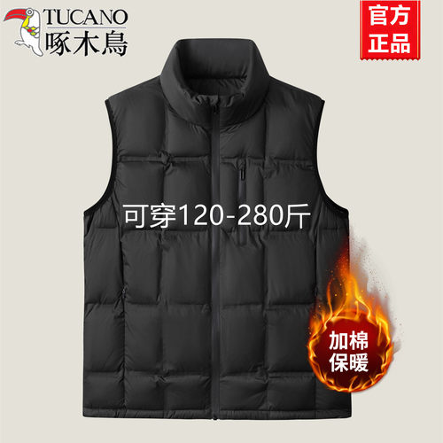 啄木鸟大码加厚棉马甲保暖外套