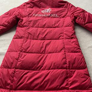女式羽绒服红色2024冬季新品大长款高品质修身款品牌休闲保暖性好