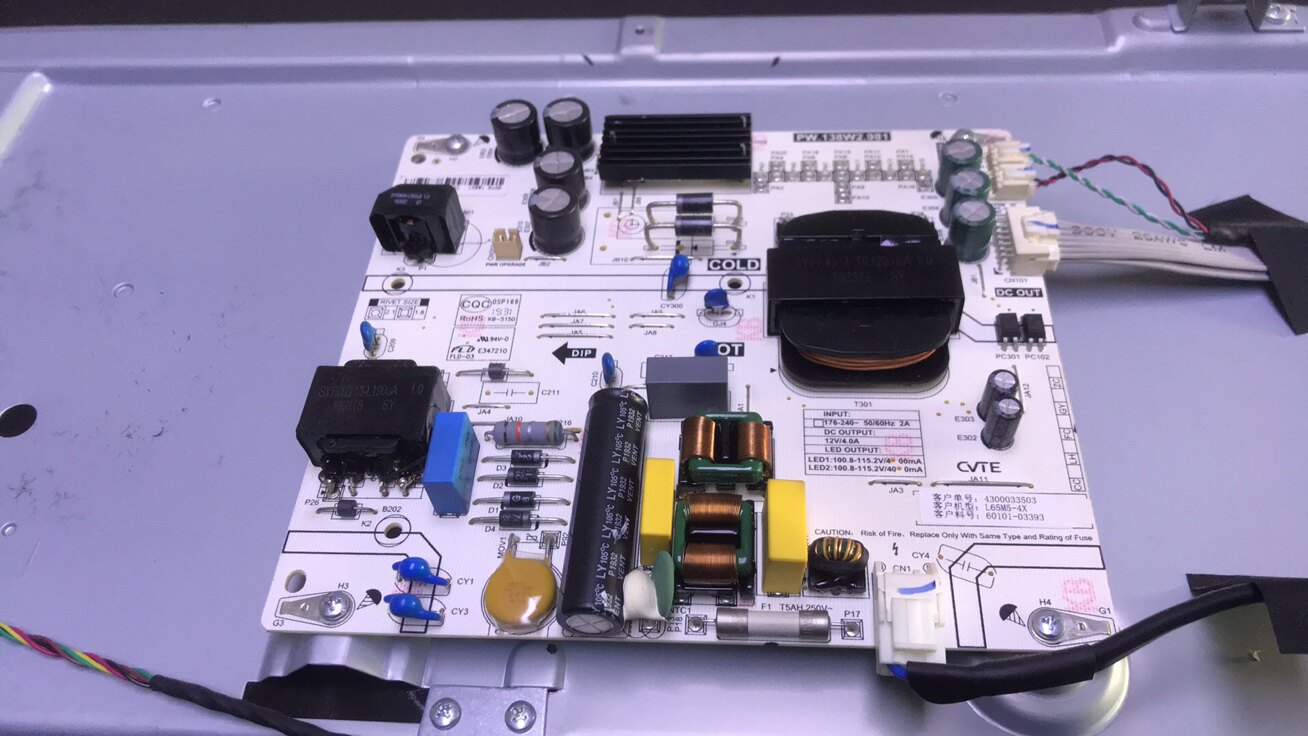 小米电视机l65m5-4x液晶电源配件板pw.138w2.981测试好