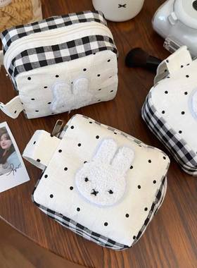 可爱波点米菲兔拍立得收纳包韩版ins小方包相机包便携手提收纳袋