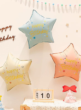 新款18寸圆形happy birthday铝膜气球 生日快乐场景布置气球批发