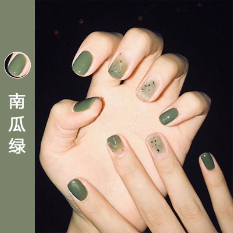 甲油胶2023年新色南瓜绿色指甲油胶网红流行色持久美甲店专用显白