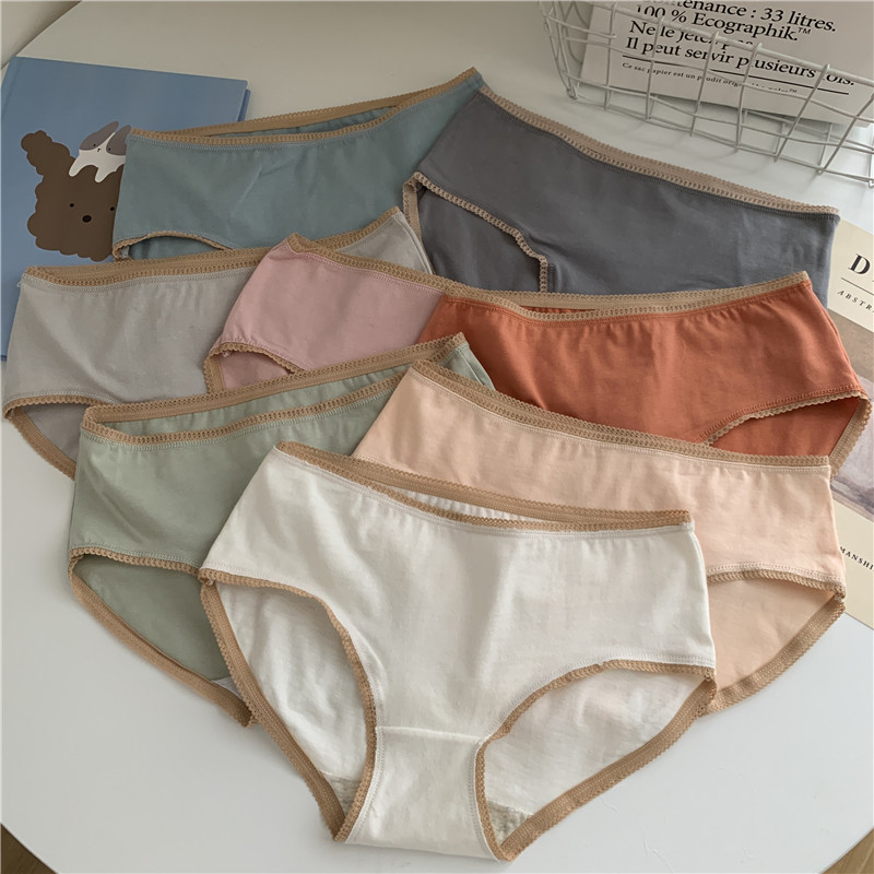 Girl's middle waist underpants women's pure cotton antibacterial spring wear new traceless