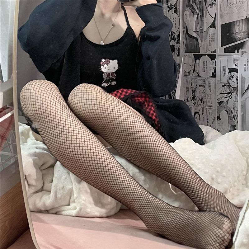 Real shooting of net stockings long tube over the knee hollow large mesh sexy stockings children's middle tube stockings fashion